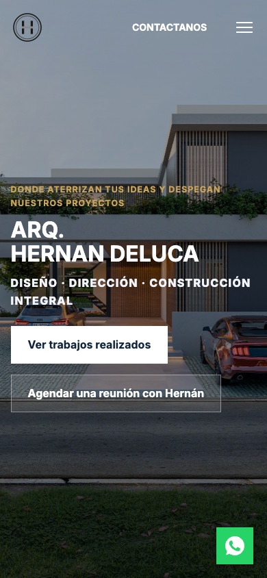 Sitio de Arq. Hernán De Luca en mobile