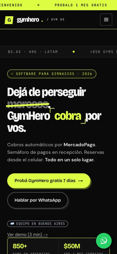 GymHero en mobile