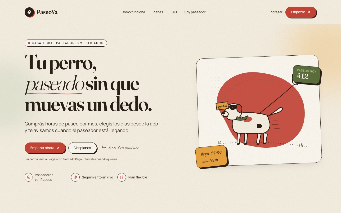 PaseoYa en desktop