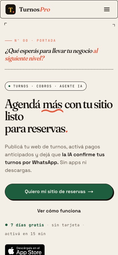 TurnosPro en mobile